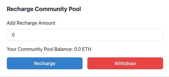 Community Pool wallet balance